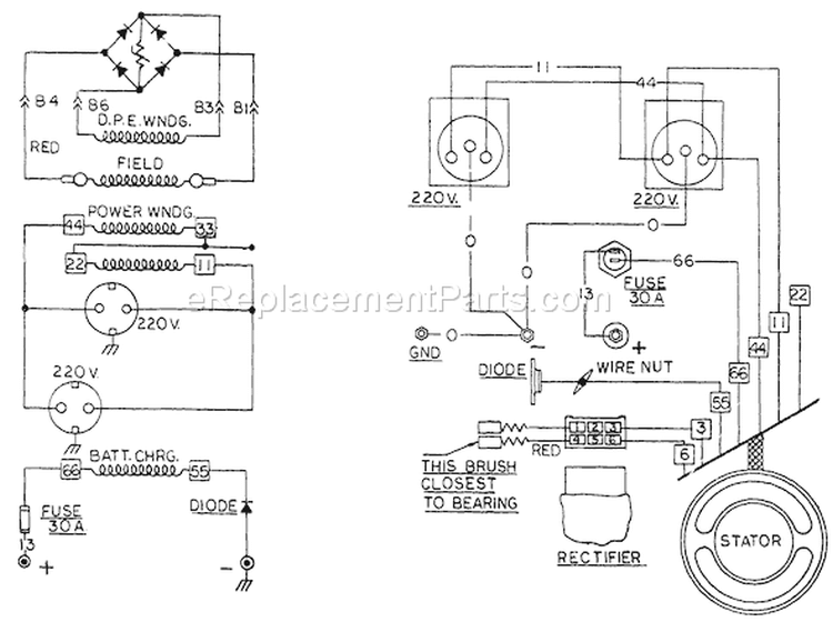 Page D Diagram and Parts List for 8714-0  Briggs and Stratton Generator
